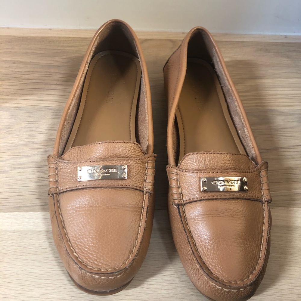 Coach Fredrica leather loafers - ginger